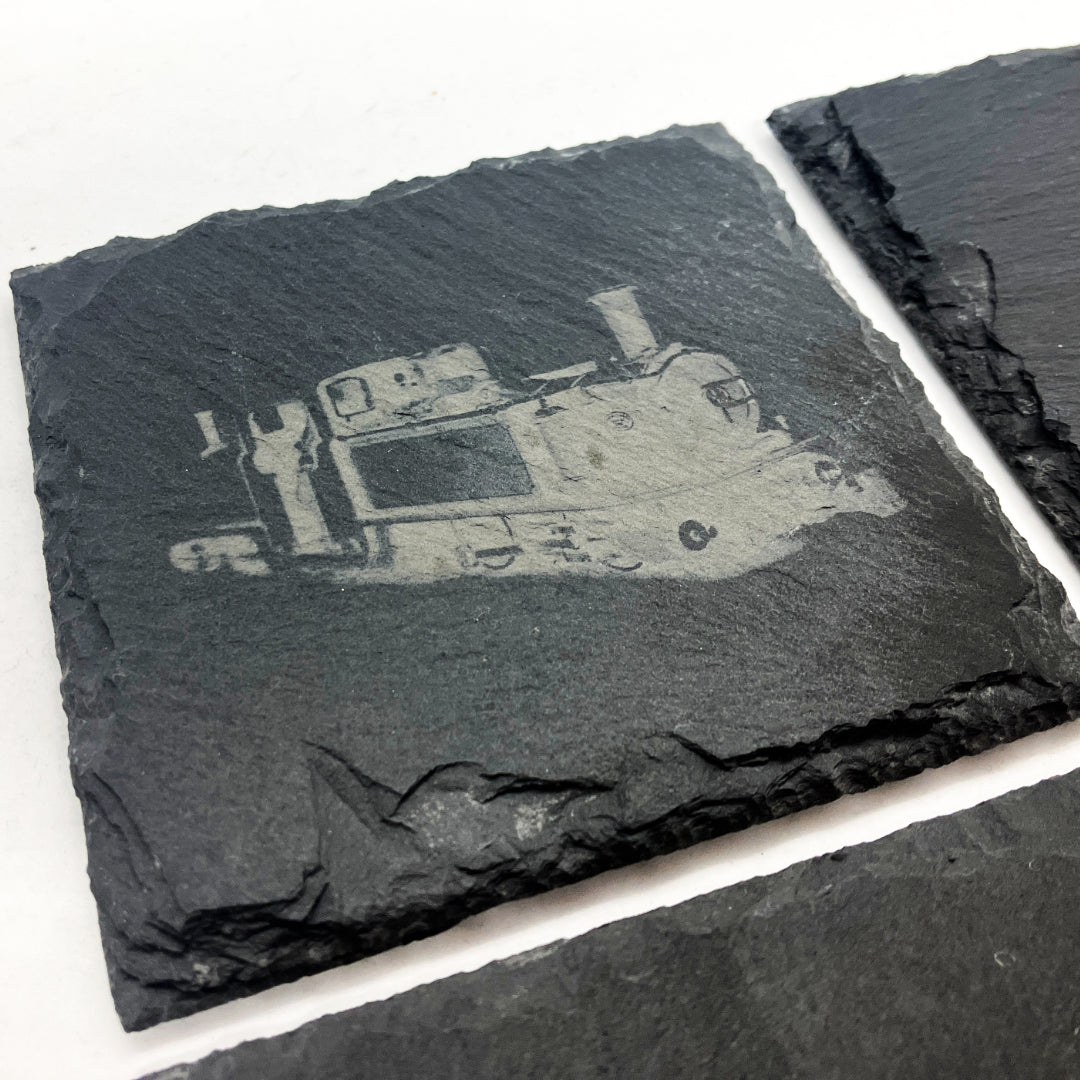 Narrow Gauge Locomotives - Slate Coaster Set
