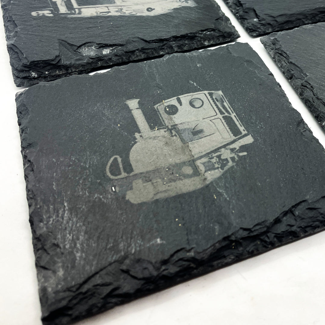 Narrow Gauge Locomotives - Slate Coaster Set